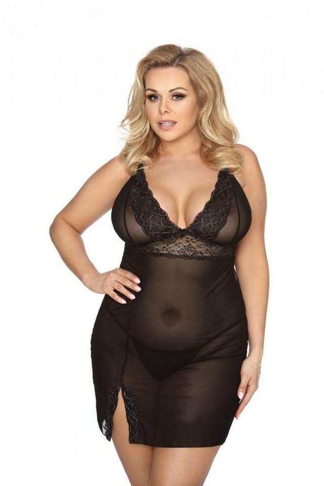 Anais Apparel Size Plus Negligé Negligee in schwarz - 3XL/4XL von Anais Apparel Size Plus