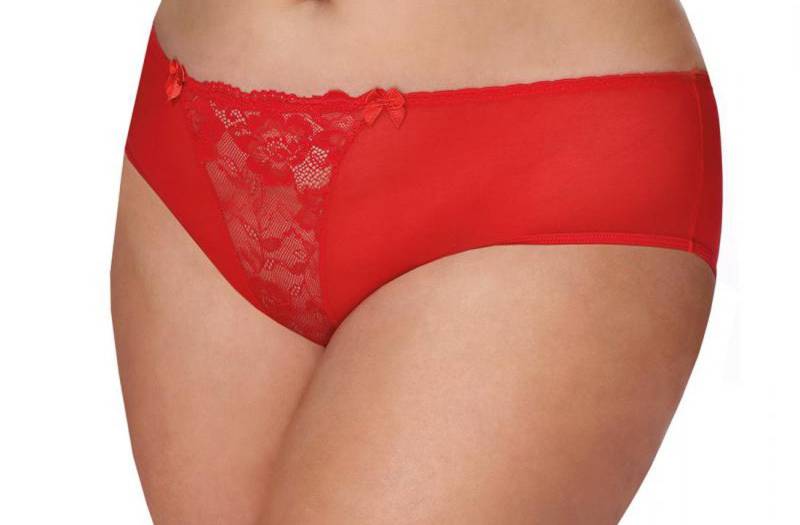 Anais Apparel Size Plus Slip Damen Plus Size Knickers Slip mit Spitze transparent rot Frauen Hösche von Anais Apparel Size Plus