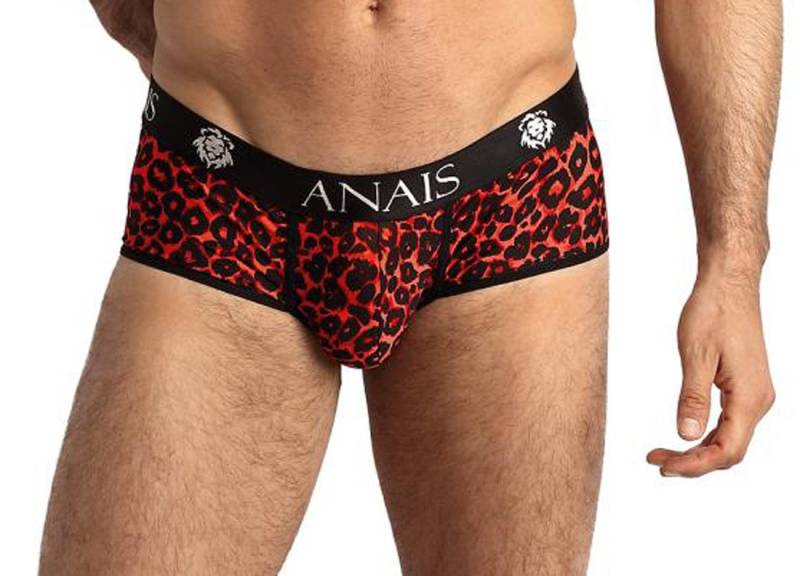Anais for Men Boxershorts Herren Brief Shorts in schwarz rot aus glattem halbtranparenten Stoff von Anais for Men