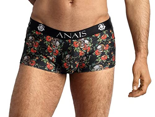 Anais for Men Bunter Herren Boxer Shorts aus glattem blickdichtem Stoff mit Blumen und Schädel Print und breitem Gummibund L von Anais for Men