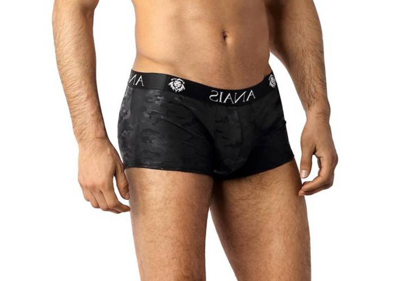 Anais for Men Slip Schwarzer Herren Boxer aus blickdichtem Stoff mit schwarzen camouflage von Anais for Men