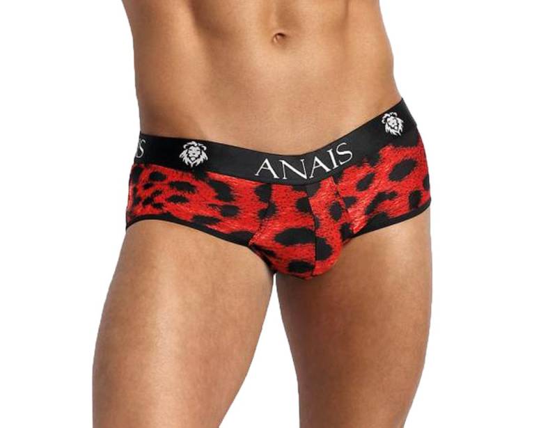 Anais for Men String Herren Jock Strap in rot schwarz aus glattem blickdichtem Stoff mit An von Anais for Men