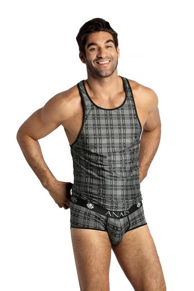 Anais for Men Unterhemd Schwarz garues Herren Tank Top aus glattem halbtransparentem Stoff mit von Anais for Men