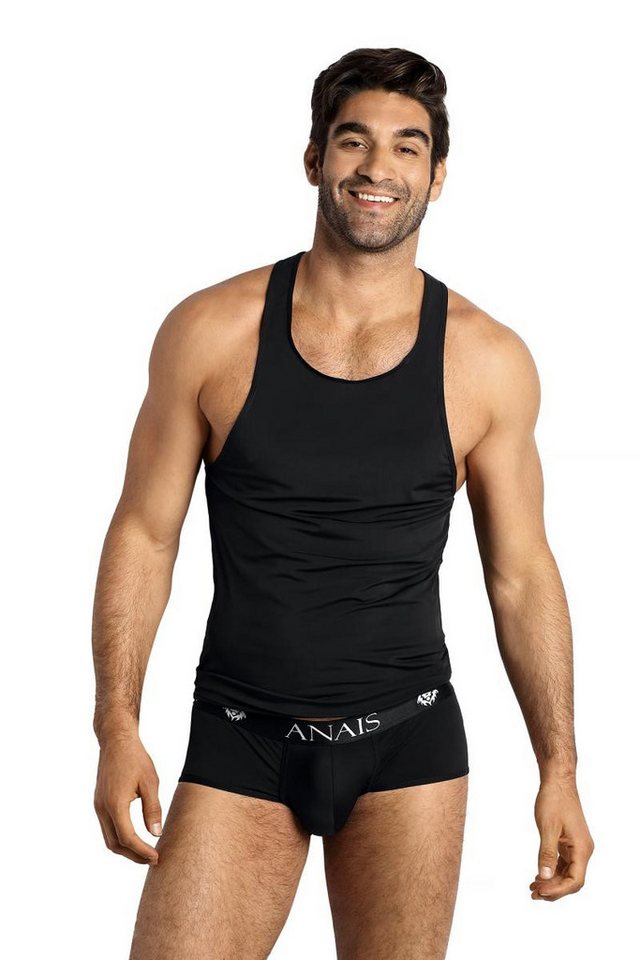 Anais for Men Unterhemd Schwarzes Herren Tank Top aus leicht glänzendem blickdichtem Stoff Män von Anais for Men