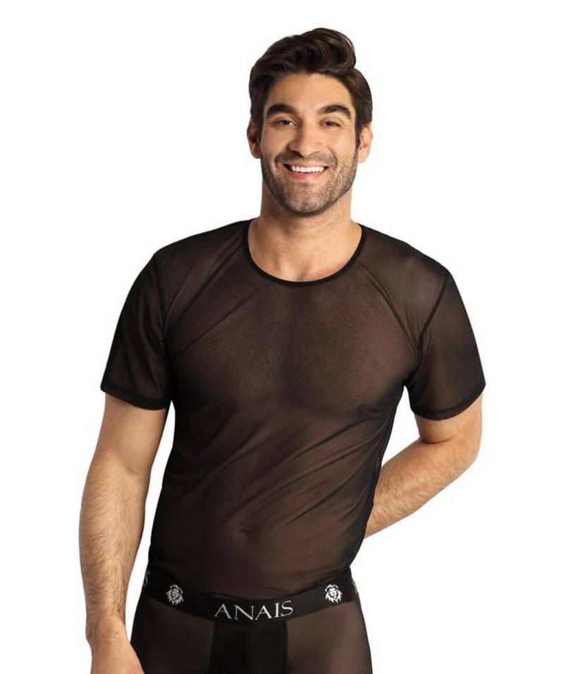 Anais for Men Unterhemd Transparentes schwarzes Herren T-Shirt aus Netzmaterial luftig elastis von Anais for Men