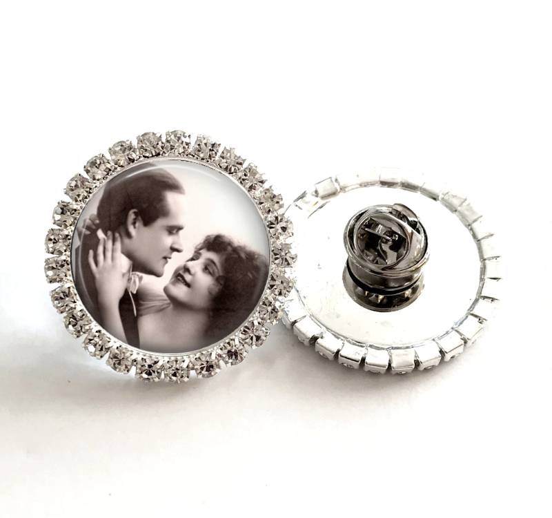 Benutzerdefinierte Foto Strass Anstecknadel - Pin, Personalisierte Anstecknadel, Hochzeit Brosche, Pin von Analiese