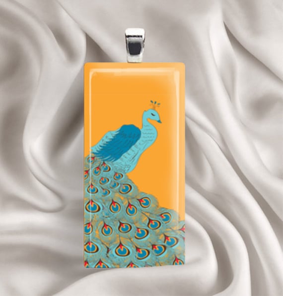 Lebendige Pflaumen - Glas Fliesen Anhänger von Analiese