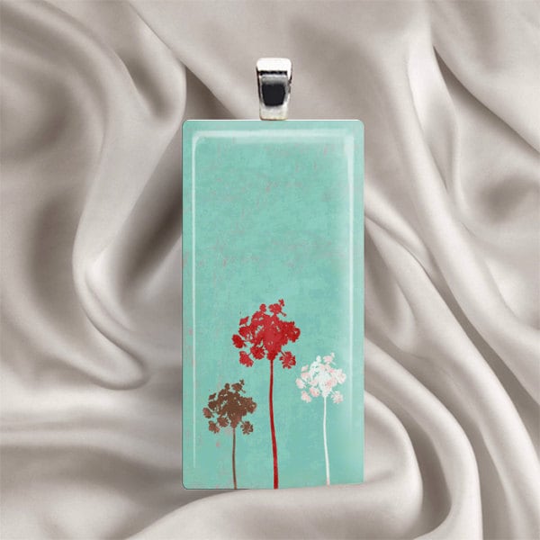 Löwenzahn Träume - Glas Fliesen Anhänger Halskette von Analiese