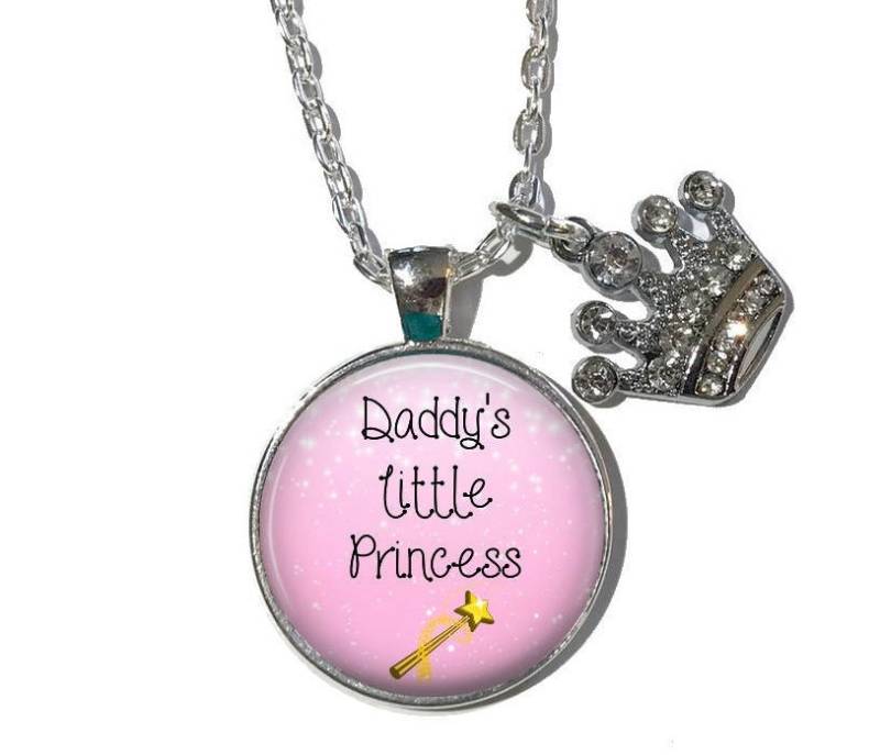 Papas Kleine Prinzessin Halskette Oder Schlüsselanhänger Mit Strass Krone Charme - Kleines Mädchen, Tochter, Tiara von Analiese