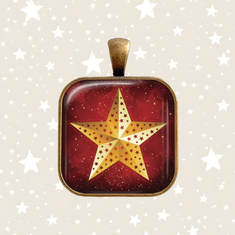 Weihnachten Halskette, Anhänger, Schlüsselanhänger, Urlaub Schmuck, Gold Stern Festlich von Analiese