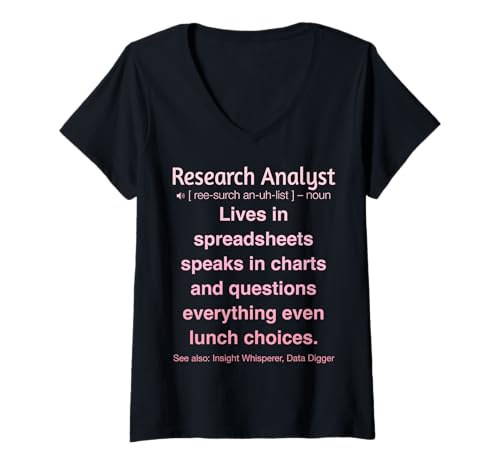 Damen Lustiger Forschungsanalyst T-Shirt mit V-Ausschnitt Damen Lustiger Forschungsanalyst T-Shirt mit V-Ausschnitt von Analytics Humor Gifts for Research Analyst