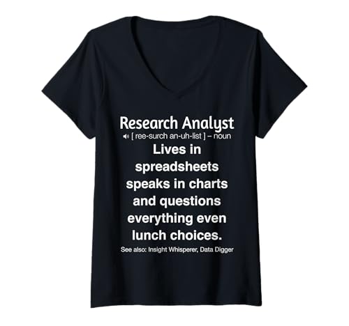 Damen Lustiger Forschungsanalyst T-Shirt mit V-Ausschnitt Damen Lustiger Forschungsanalyst T-Shirt mit V-Ausschnitt von Analytics Humor Gifts for Research Analyst