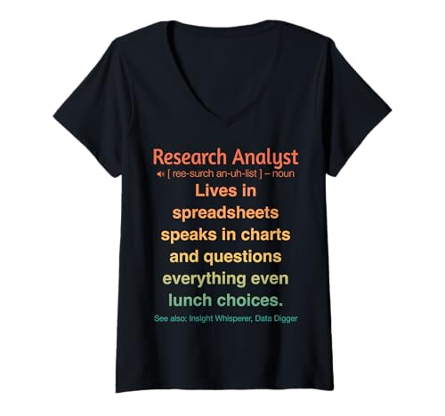 Damen Lustiger Forschungsanalyst T-Shirt mit V-Ausschnitt Damen Lustiger Forschungsanalyst T-Shirt mit V-Ausschnitt von Analytics Humor Gifts for Research Analyst