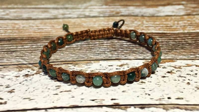 Moosachat Hanf Armband Handgemachter Heilender Kristall Schmuck Moosachat Hanf Armband Handgemachter Heilender Kristall Schmuck von AnandaEnergy