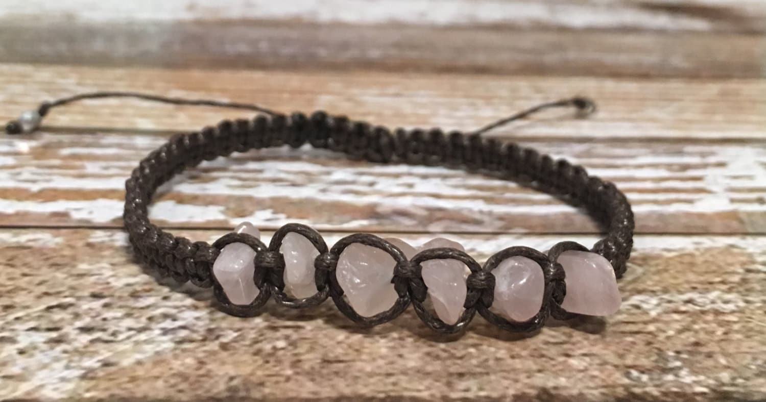 Rosenquarz Heilendes Armband/Roher Kristall Schmuck Heilender Rosenquarz Heilendes Armband/Roher Kristall Schmuck Heilender von AnandaEnergy