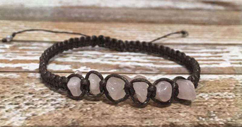 Rosenquarz Heilendes Armband/Roher Kristall Schmuck Heilender Rosenquarz Heilendes Armband/Roher Kristall Schmuck Heilender von AnandaEnergy