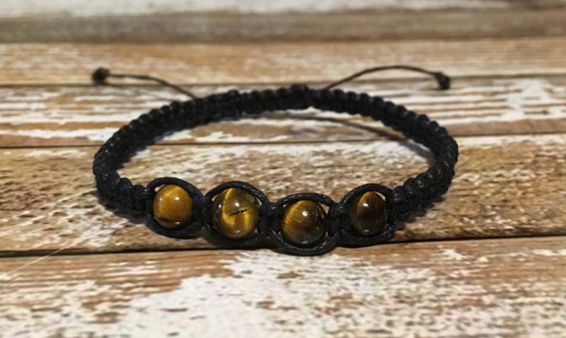 Tigerauge Armband, Schwarzes Herren Perlen Armband Für Männer, Unisex Boho Stretch Geschenk Ihn Tigerauge Armband, Schwarzes Herren Perlen Armband Für Männer, Unisex Boho Stretch Geschenk Ihn von AnandaEnergy
