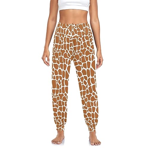 Anantty Damen Hose Tier Giraffe Hautdruck Haremshose Hippie Hose Yogahose Lounge Hose Pilates Hose, Multicolor, L von Anantty