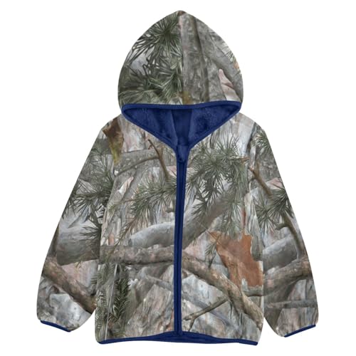 Anantty Kinder Fleecejacke Wald verlässt Tarn Sweatshirt Warme Kapuzenpullover Langarm Kapuzenjacke Winterjacke für Jungen Mädchen von Anantty