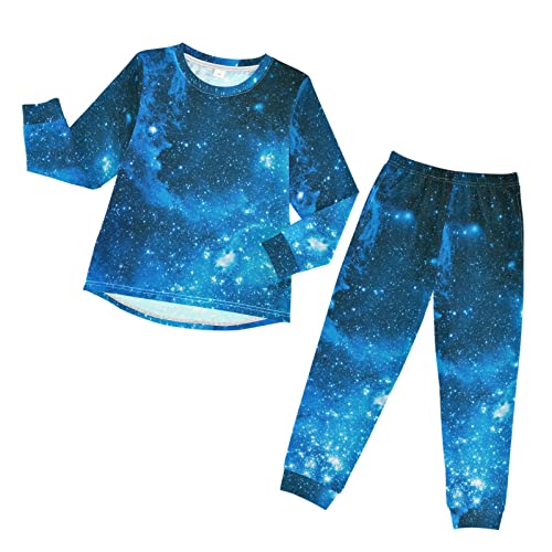 Anantty Kinder Pyjama Sets Galaxy Stars Nebula Pj Set Langarm Top Hose Loungewear Nachtwäsche für Jungen Mädchen, mehrfarbig, 8 Jahre von Anantty