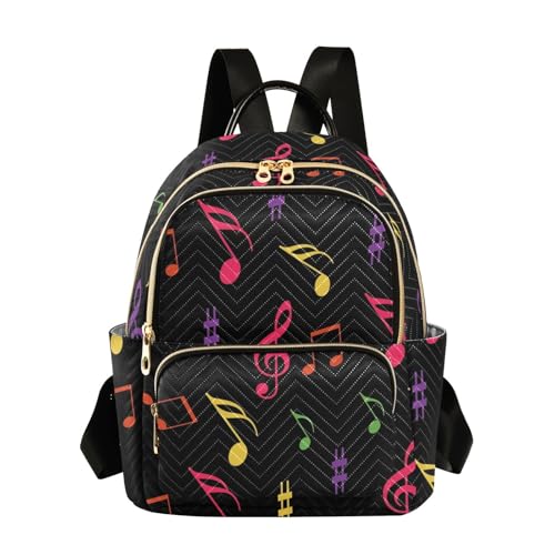 Rucksack Damen Bunt Musik Note Daypack Schulrucksack Lässiger Backpack Schule Freizeit Uni Arbeit Wandern Laptop Rucksäcke für Frauen von Anantty