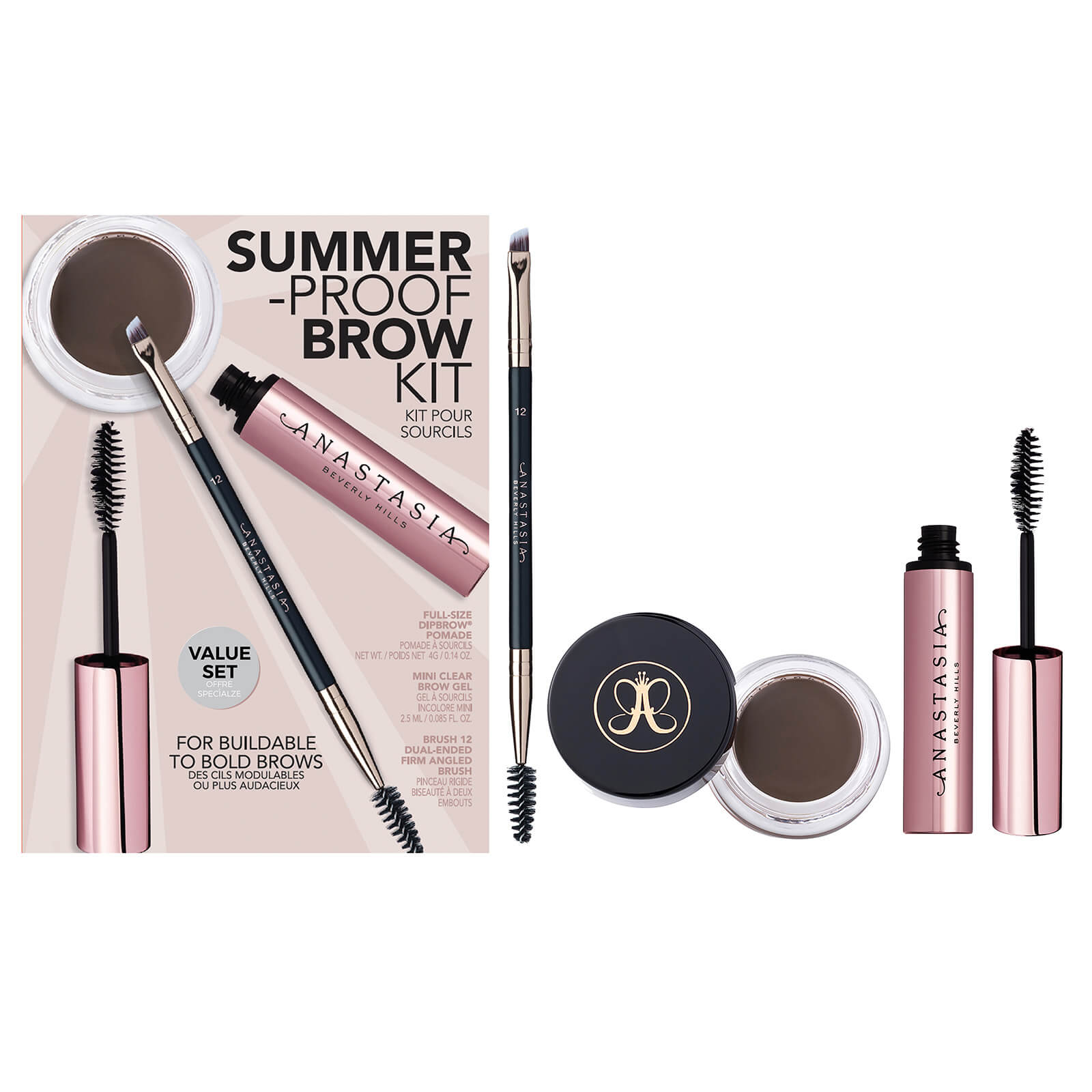 Anastasia Beverly Hills Summer-Proof Brow Kit (Various Shades) - Dark Brown von Anastasia Beverly Hills