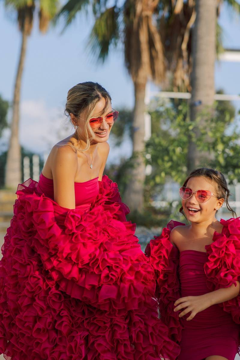 Lianna Chiffon Mantel in Wunschfarbe Für Mutter Und Tochter Mehrere Größe Umhänge Party Outfit Roter Teppich Festival von AnastasiiaMokko