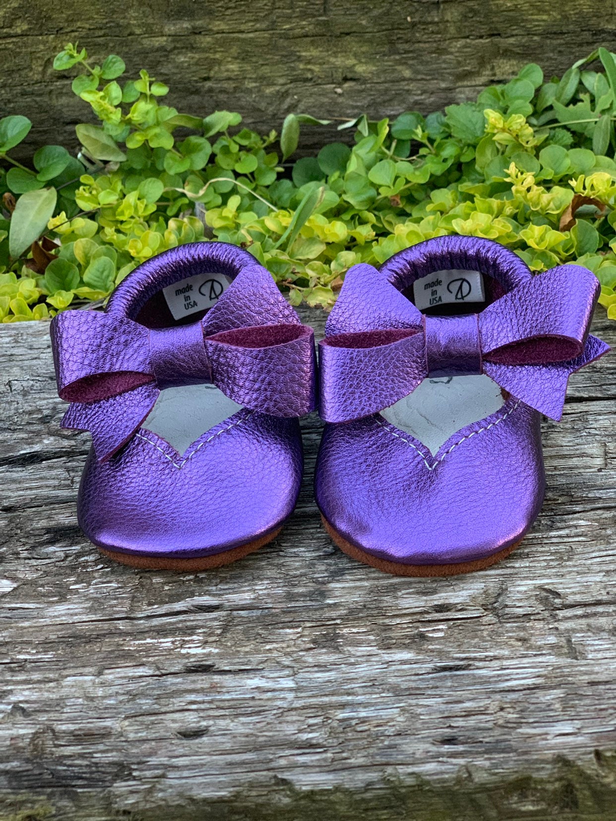 Baby Mokassins, Lila Metallic Sommer Mary Jane Mädchen Schuhe, Kleinkind Girl Weichsohle Sho von AnastasiyDesign