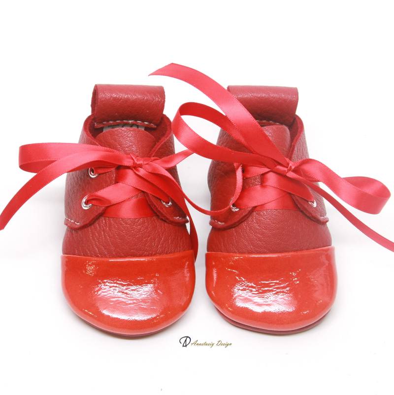 Leder Mokassins Roter Dip Toe Oxfords von AnastasiyDesign