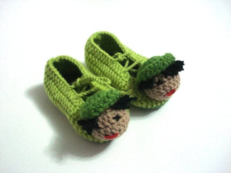 Gehäkelte Grüne Junge Babyschuhe, Häkeln Baby Schühchen 6-12 Monate Baby, Babysocken Gehäkelte Grüne Junge Babyschuhe, Häkeln Baby Schühchen 6-12 Monate Baby, Babysocken von AnatoliaDreams