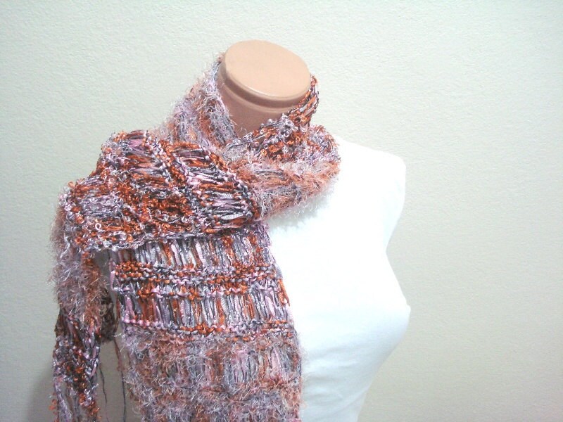 Gestrickter Modeschal Weich in Wunderschönen Grün Und Orange Rot, Muttertagsgeschenke Gestrickter Modeschal Weich in Wunderschönen Grün Und Orange Rot, Muttertagsgeschenke von AnatoliaDreams