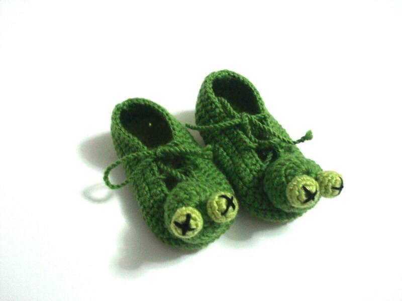 Green Frog Babyschuhe, Tier Gehäkelte Babyschuhe 0-12 Monate Baby, Baby Socken Green Frog Babyschuhe, Tier Gehäkelte Babyschuhe 0-12 Monate Baby, Baby Socken von AnatoliaDreams