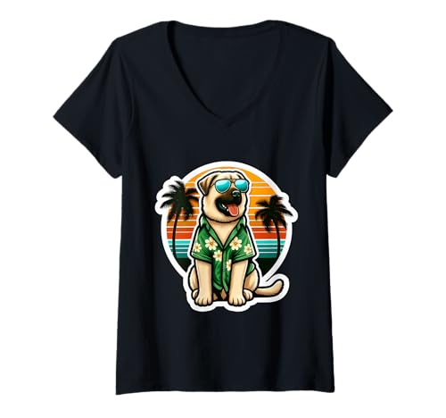 Damen Anatolischer Schäferhund Besitzer Sommer Vibes Urlaub Urlaub T-Shirt mit V-Ausschnitt Damen Anatolischer Schäferhund Besitzer Sommer Vibes Urlaub Urlaub T-Shirt mit V-Ausschnitt von Anatolian Shepherd Dog Owner Vacation Products
