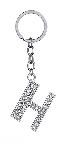 Anawakia Schlüsselanhänger Alphabet 26 englische Buchstaben Glitzersteine Strasssteine Anhänger mit Initialen A B C D E F G H I J K L M N O P R S T U V W X Y Z (H) von Anawakia