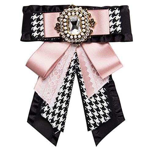 Anawkaia Schleifenbrosche Damen Brosche mit Strass Schleifenbrosche Strass Brosche Damen Vintage Broschennadeln Bekleidungs Schmuck (Rosa) von Anawakia