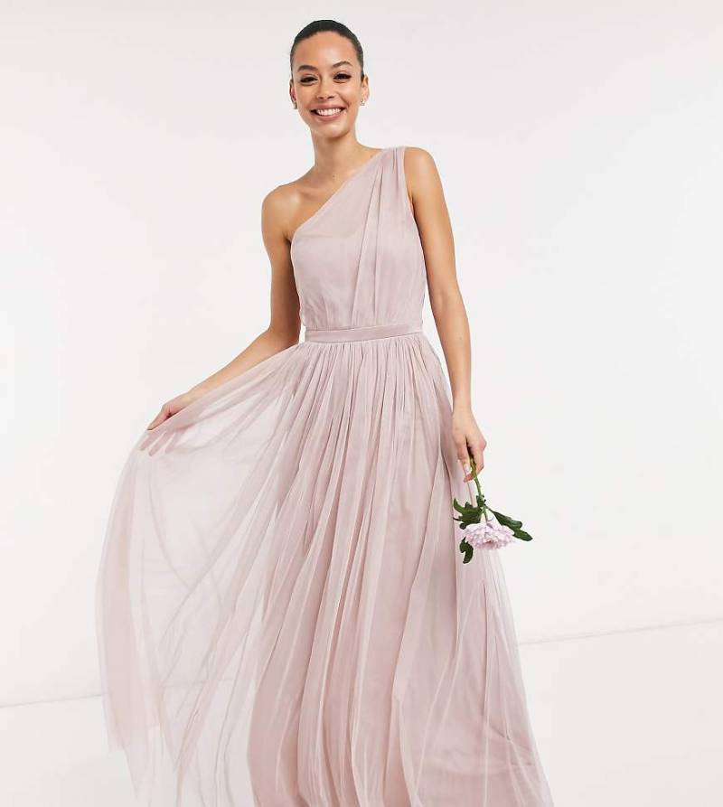 Anaya With Love Tall - Brautjungfern - Maxikleid aus Tüll mit One-Shoulder-Träger in Rosa von Anaya Tall