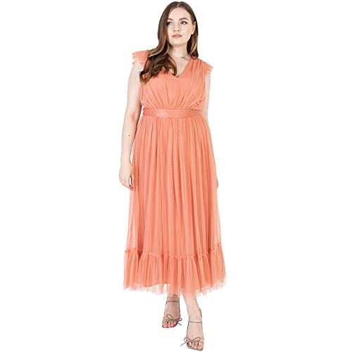 Anaya with Love Damen Maxi Dress Kleid, Coral Pink, EU 50(UK 22) von Anaya with Love