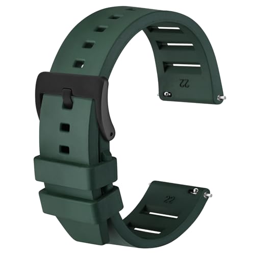 Anbeer Silikon Uhrenarmbänder, Fluorkautschuk Uhrenarmbänder 20mm 22mm,Schnellverschluss Ersatzarmband für Herren Anbeer Silikon Uhrenarmbänder, Fluorkautschuk Uhrenarmbänder 20mm 22mm,Schnellverschluss Ersatzarmband für Herren von Anbeer