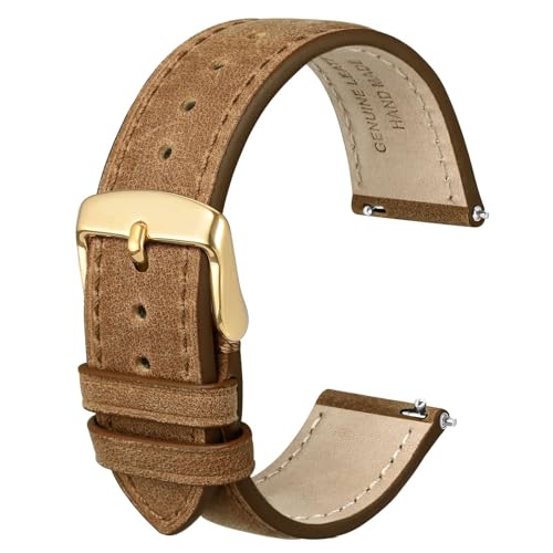 Anbeer Echtes Leder Uhrenarmbänder Schnellspanner,Crazy Horse Leder Uhrenarmbänder für Männer und Frauen,Bandbreite 24mm,Edelstahlschnalle Anbeer Echtes Leder Uhrenarmbänder Schnellspanner,Crazy Horse Leder Uhrenarmbänder für Männer und Frauen,Bandbreite 24mm,Edelstahlschnalle von Anbeer