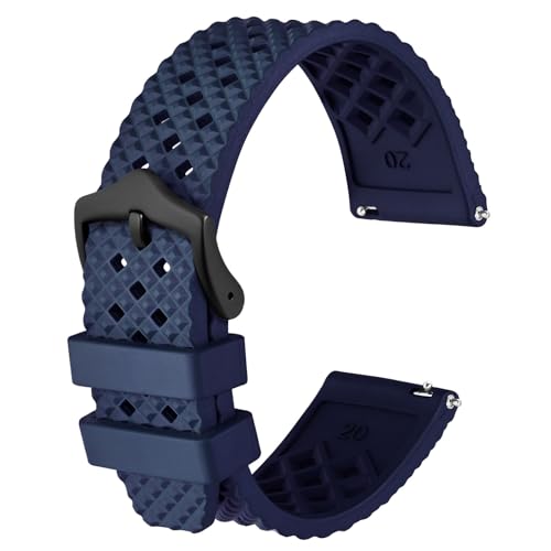Anbeer Silikon Uhrenarmbänder, Fluorkautschuk Uhrenarmbänder 18mm 20mm 22mm,Schnellverschluss Ersatzarmband für Herren Anbeer Silikon Uhrenarmbänder, Fluorkautschuk Uhrenarmbänder 18mm 20mm 22mm,Schnellverschluss Ersatzarmband für Herren von Anbeer