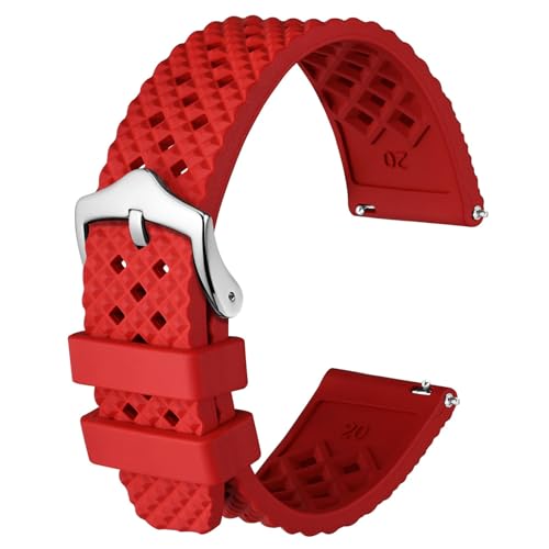 Anbeer Silikon Uhrenarmbänder, Fluorkautschuk Uhrenarmbänder 18mm 20mm 22mm,Schnellverschluss Ersatzarmband für Herren von Anbeer