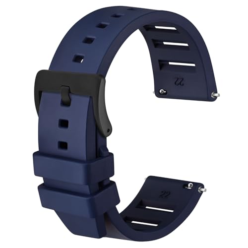 Anbeer Silikon Uhrenarmbänder, Fluorkautschuk Uhrenarmbänder 20mm 22mm,Schnellverschluss Ersatzarmband für Herren Anbeer Silikon Uhrenarmbänder, Fluorkautschuk Uhrenarmbänder 20mm 22mm,Schnellverschluss Ersatzarmband für Herren von Anbeer