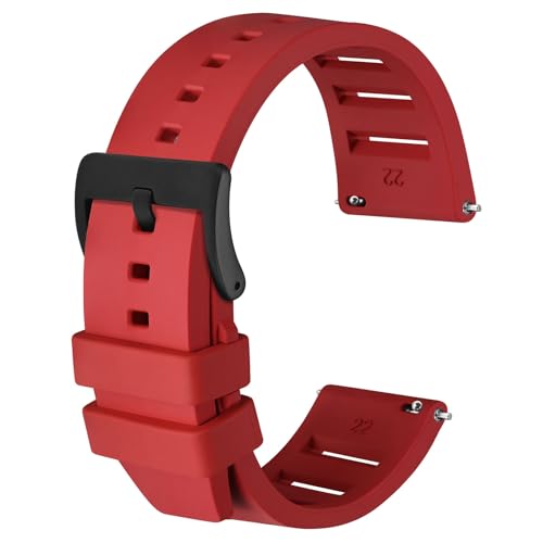 Anbeer Silikon Uhrenarmbänder, Fluorkautschuk Uhrenarmbänder 20mm 22mm,Schnellverschluss Ersatzarmband für Herren Anbeer Silikon Uhrenarmbänder, Fluorkautschuk Uhrenarmbänder 20mm 22mm,Schnellverschluss Ersatzarmband für Herren von Anbeer