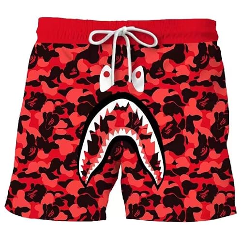 Shark Camo Unisex-Hose, Sporthose, Freizeit-Shorts, Strand-Shorts, Schwimmhose, J, XXL von Anbiove