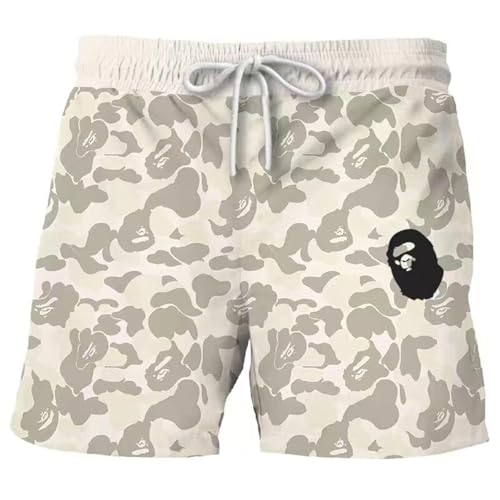 Shark Camo Unisex Hose Sport Hose Freizeit Shorts Strand Shorts Badehose für Herren, A, Medium von Anbiove