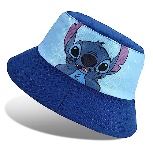 Fischerhut für Kinder, Unisex Fischerhut Stitch, Fischerhut Mit UV Schutz Kinder, Fischerhut Kinder Bucket Hat Stitch, Faltbare Fischerhut Cartoon, Fischerhut Sommer für Kleine Jungen Mädchen von Anbobili