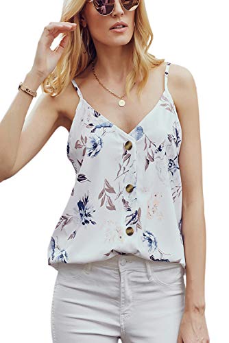 ANCAPELION Damen Sommer Bluse Ärmellose Chiffon Top V-Ausschnitt Shirt Elegant Weste Hemdbluse Loose fit T Shirt mit Trägern von ANCAPELION