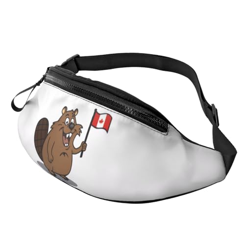 3D-Biber-Gürteltasche, Hüfttasche für Damen und Herren, leichte Bauchtasche mit Reißverschlusstaschen, verstellbarer Gürtel für Spaziergänge mit dem Hund, Laufen, Radfahren, Wandern, Outdoor-Sport 3D-Biber-Gürteltasche, Hüfttasche für Damen und Herren, leichte Bauchtasche mit Reißverschlusstaschen, verstellbarer Gürtel für Spaziergänge mit dem Hund, Laufen, Radfahren, Wandern, Outdoor-Sport von Anceky