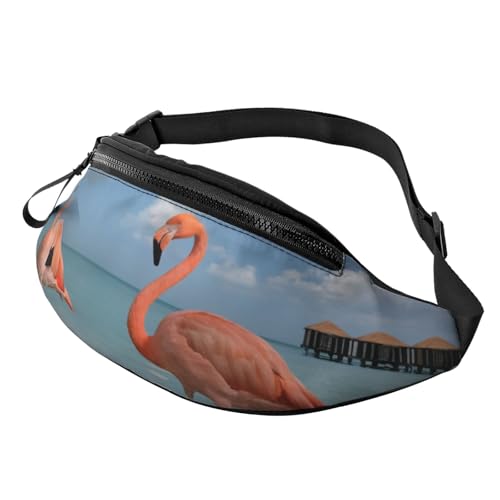 3D-Flamingo-Gürteltaschen, Hüfttasche für Damen und Herren, leichte Bauchtasche mit Reißverschlusstaschen, verstellbarer Gürtel für Spaziergänge mit dem Hund, Laufen, Radfahren, Wandern, Outdoor-Sport 3D-Flamingo-Gürteltaschen, Hüfttasche für Damen und Herren, leichte Bauchtasche mit Reißverschlusstaschen, verstellbarer Gürtel für Spaziergänge mit dem Hund, Laufen, Radfahren, Wandern, Outdoor-Sport von Anceky