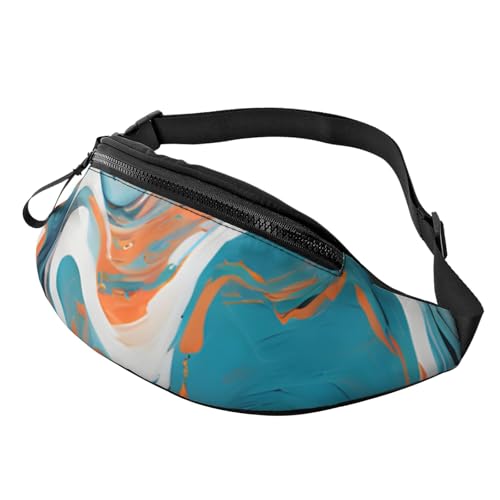 3D-Gürteltaschen in Orange, Weiß und Blau, für Damen und Herren, leichte Bauchtasche mit Reißverschlusstaschen, verstellbarer Gürtel für Spaziergänge mit dem Hund, Laufen, Radfahren, Wandern, Outdoor- 3D-Gürteltaschen in Orange, Weiß und Blau, für Damen und Herren, leichte Bauchtasche mit Reißverschlusstaschen, verstellbarer Gürtel für Spaziergänge mit dem Hund, Laufen, Radfahren, Wandern, Outdoor- von Anceky